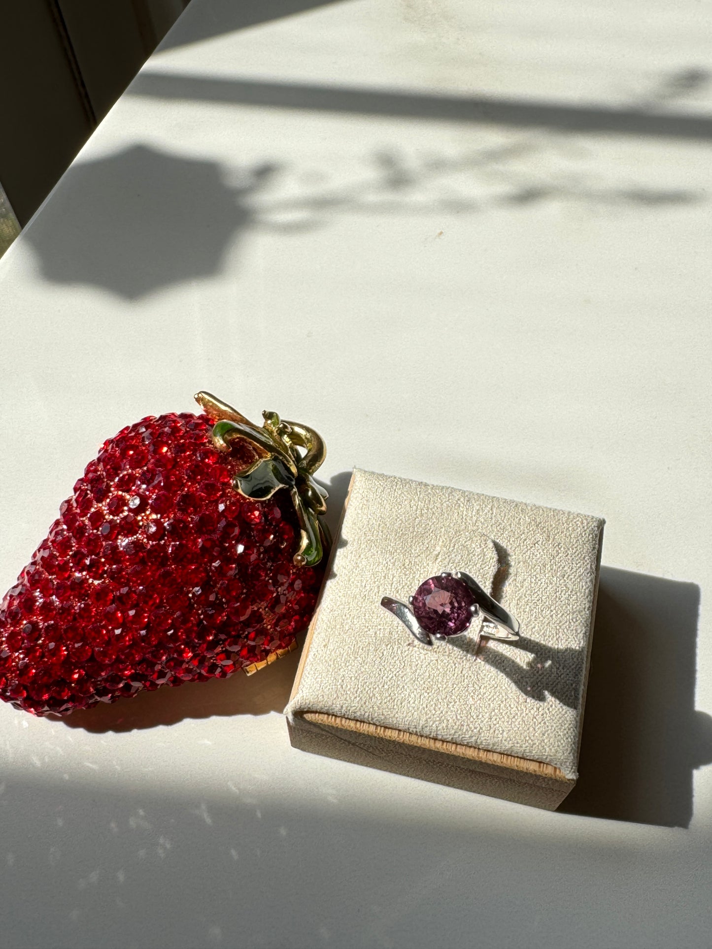 Rhodalite Garnet bypass ring