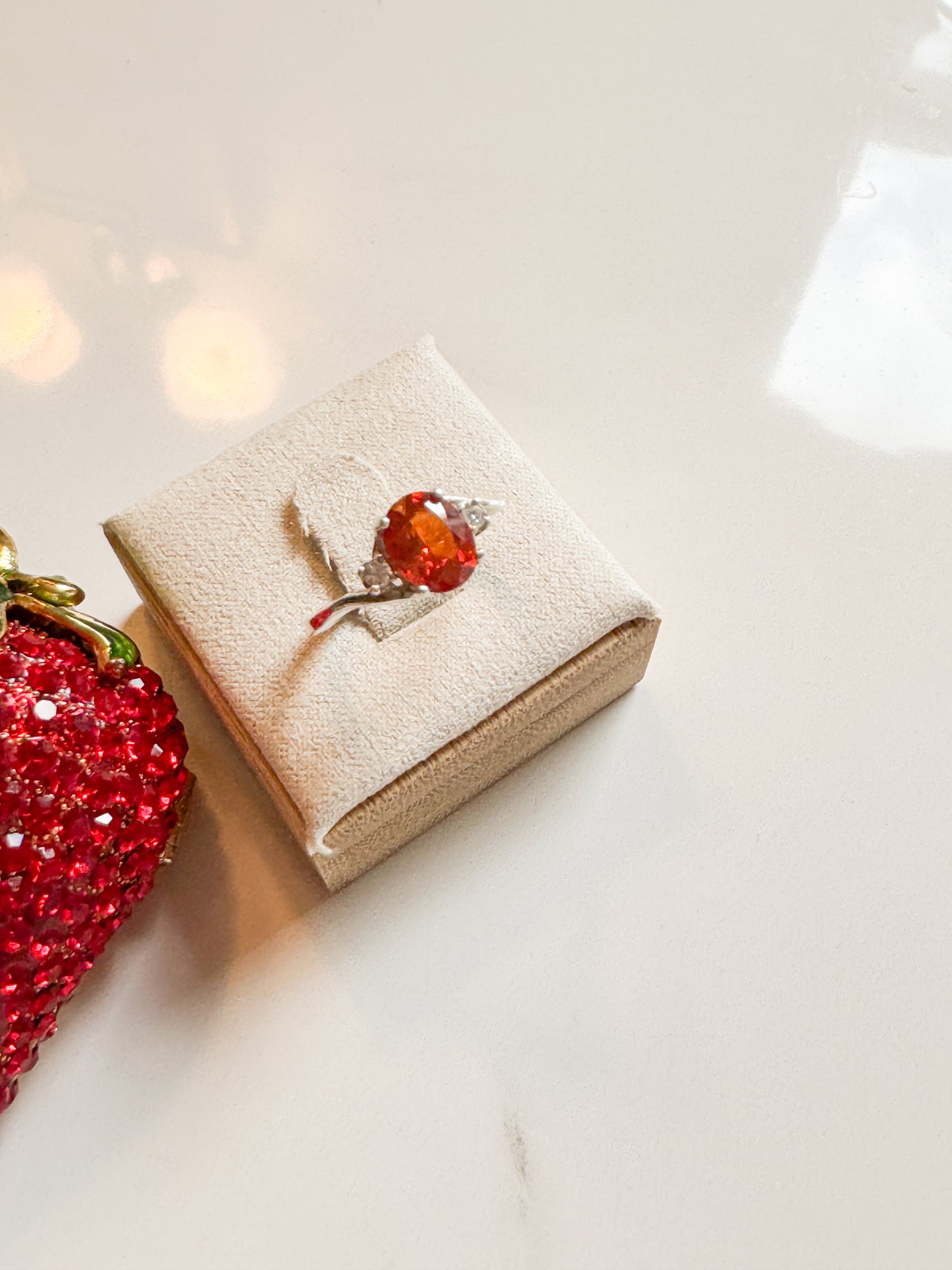 Fiery orange Zircon Sterling ring