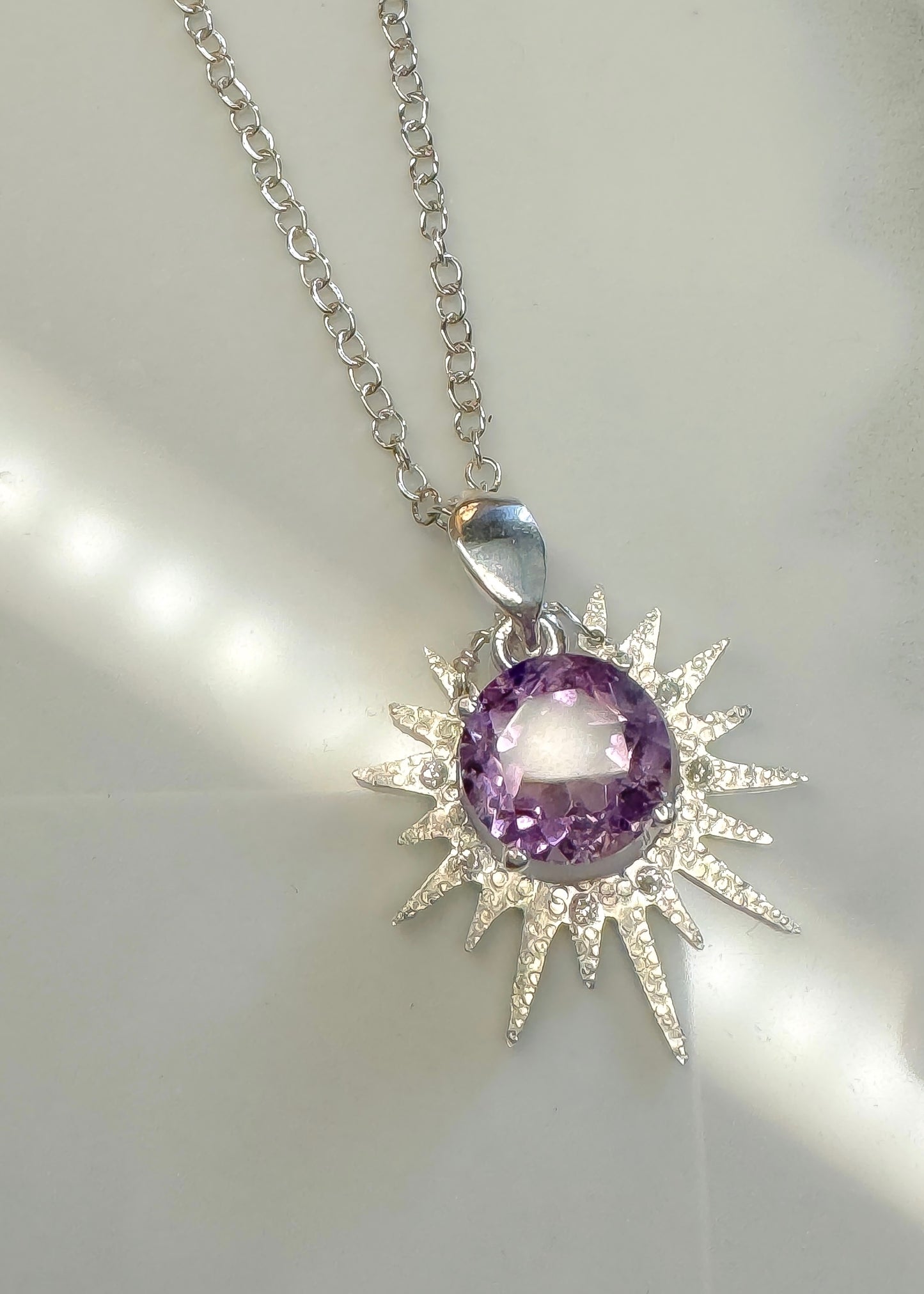Amethyst Starburst with Moissanite