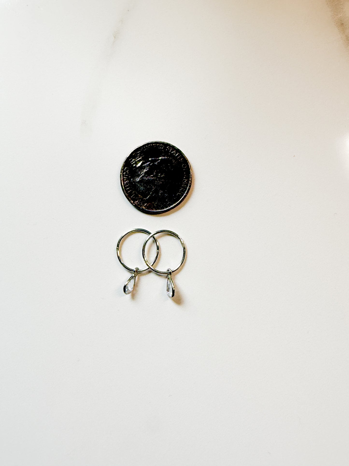 Petite sterling Quartz Crystal drop earrings