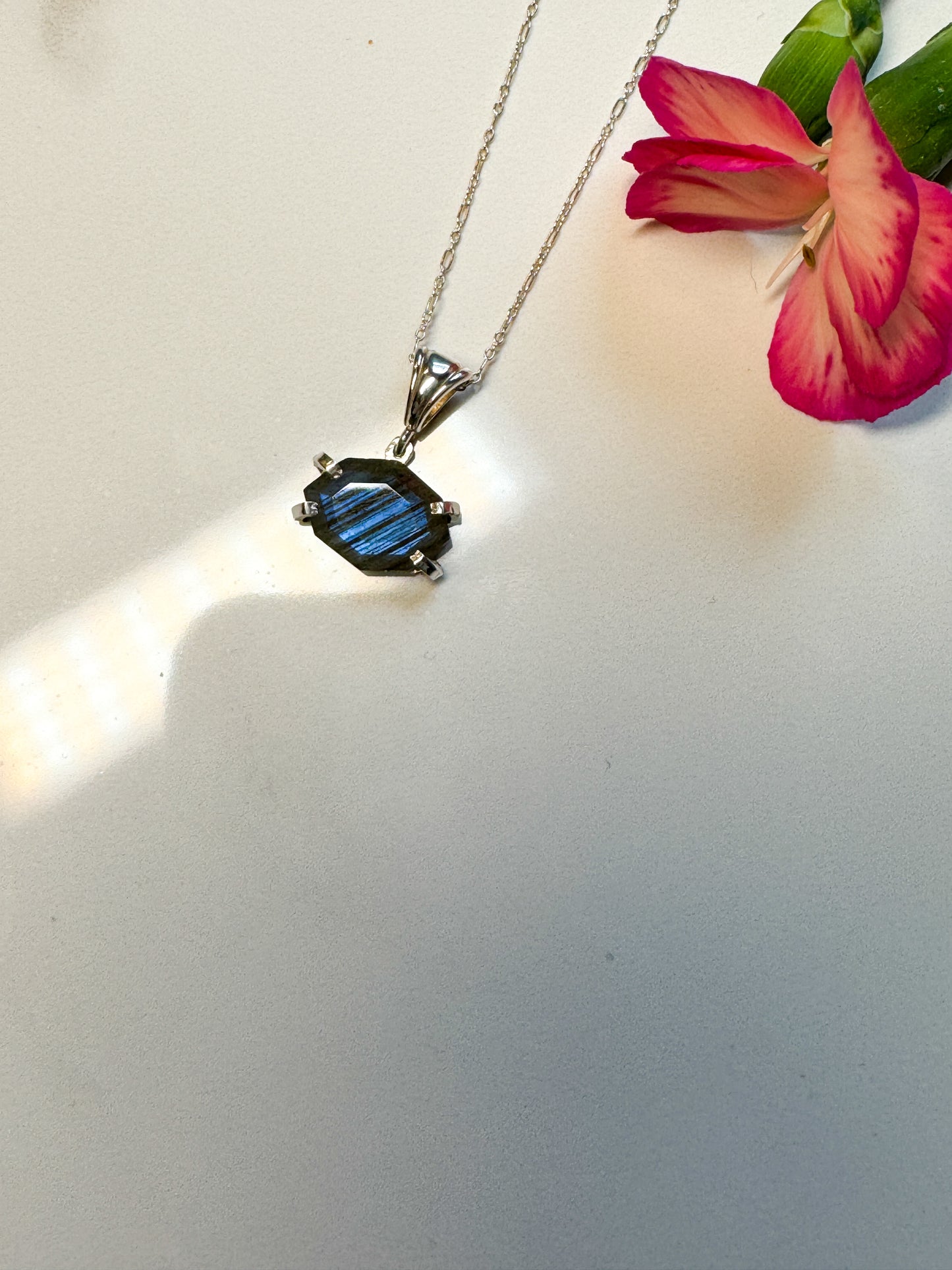 Banded labradorite pendant
