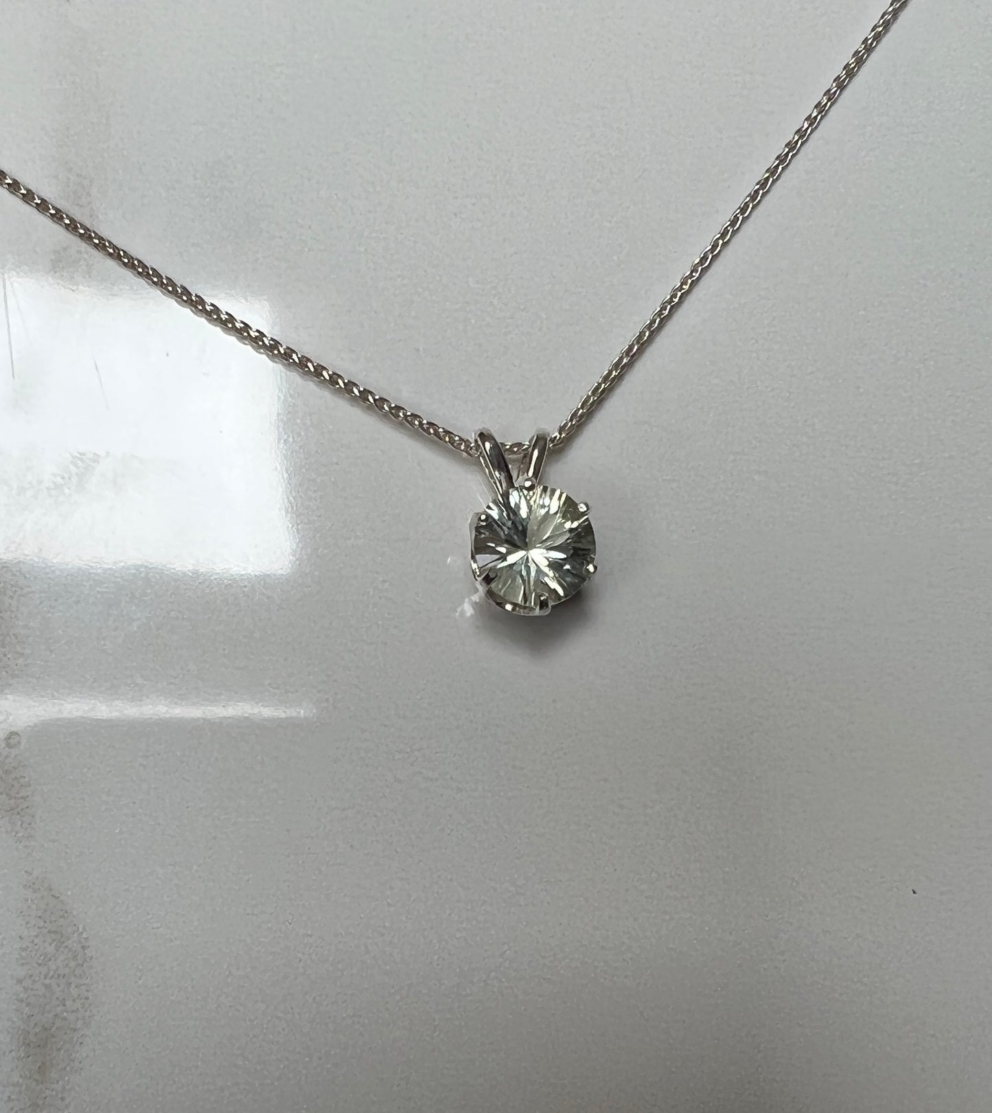 Fancy cut ice green Amethyst pendant