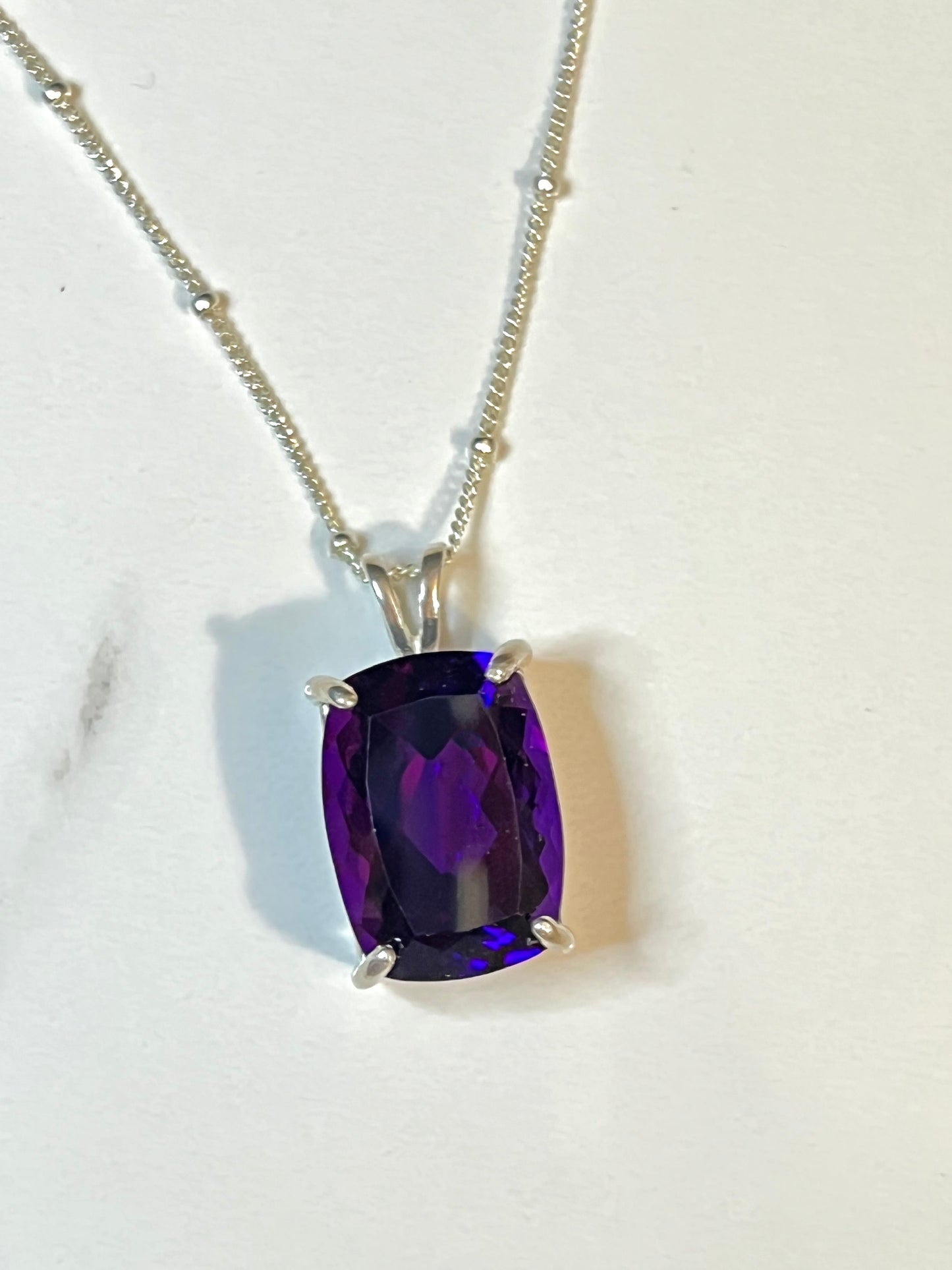 Royal Purple African Amethyst Sterling Pendant