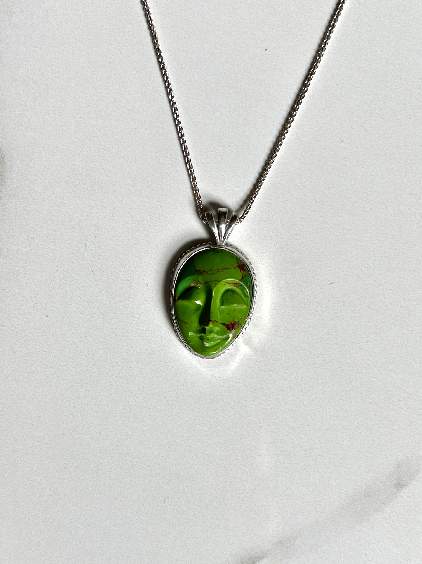 Serene Face Turquoise Conglomerate pendant
