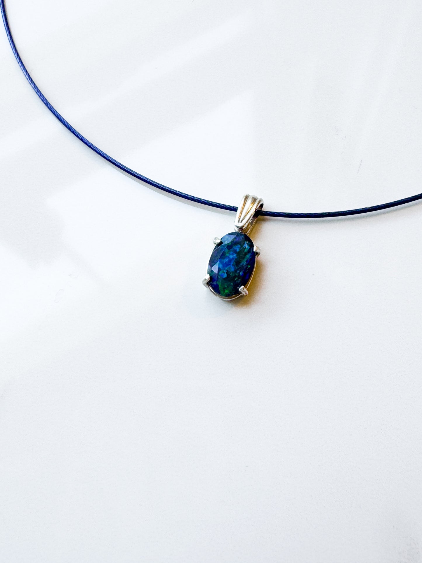 Fiery Blue Opal Pendant