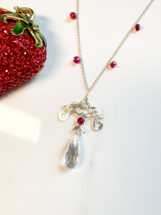 Ruby hand-cut sterling design pendant