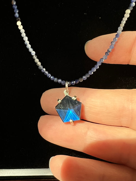 Sodalite Labradorite triplet in sterling