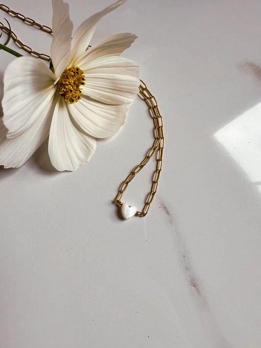 Tiny shell heart in Gold plated