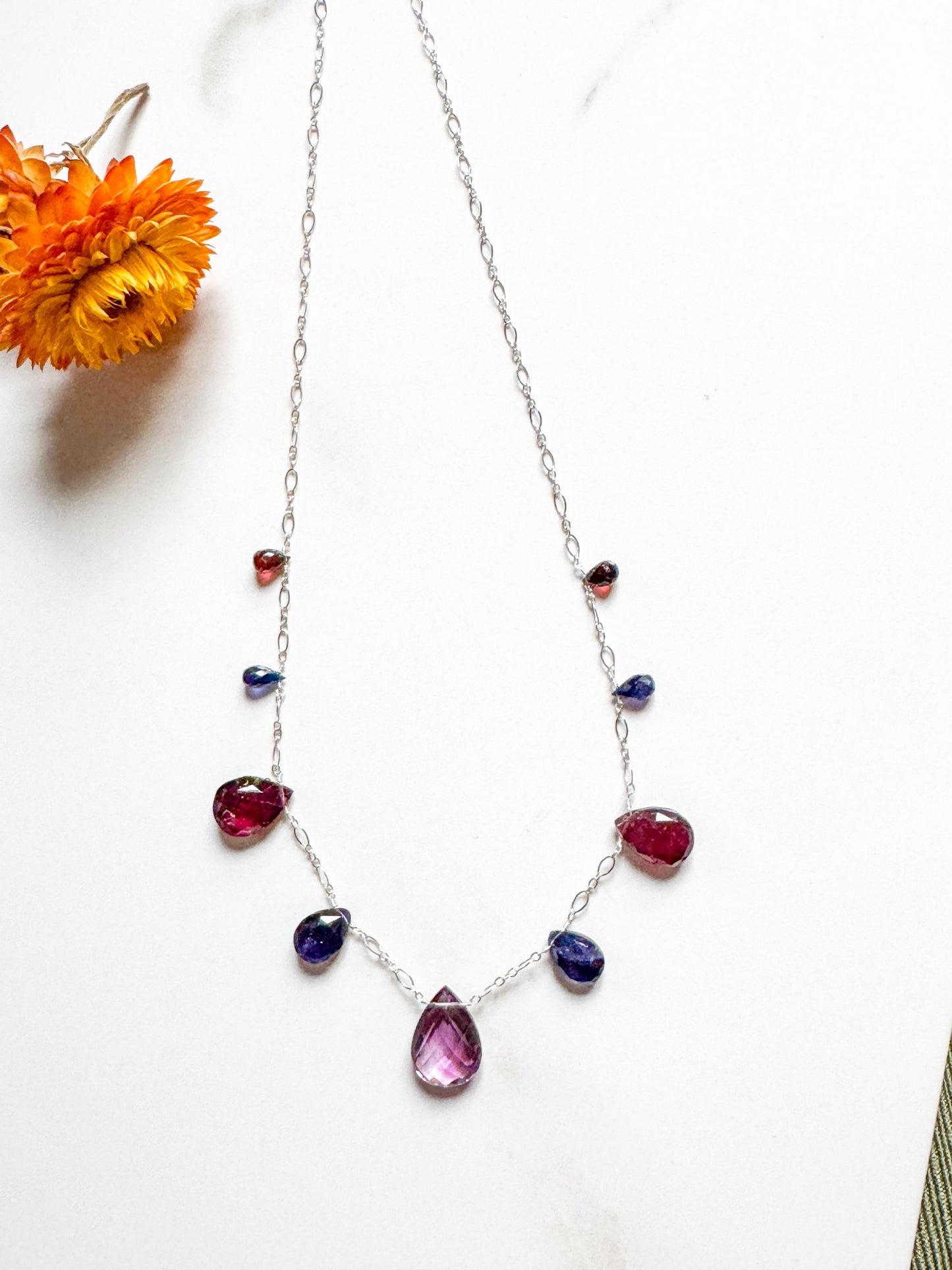 Multi-gemstone necklace