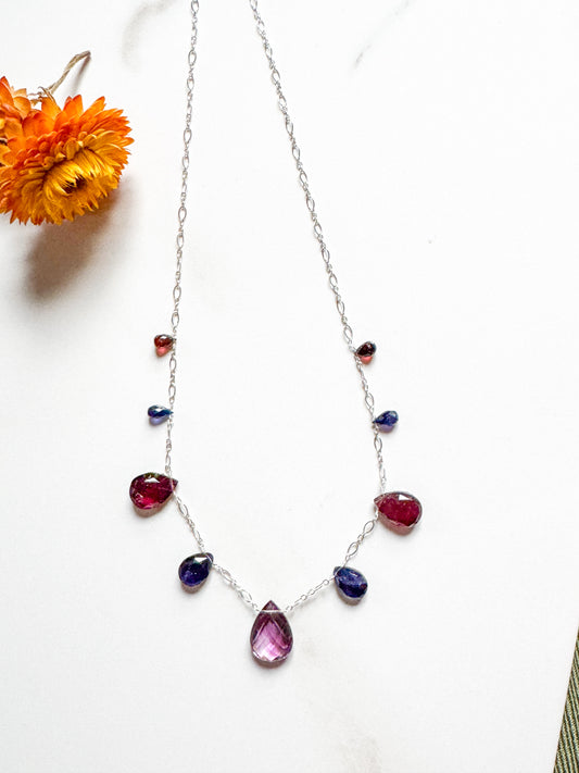 Multi-gemstone necklace