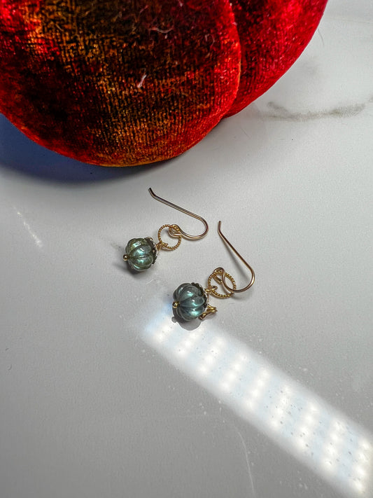 Fabulous Labradorite pumpkin earrings!