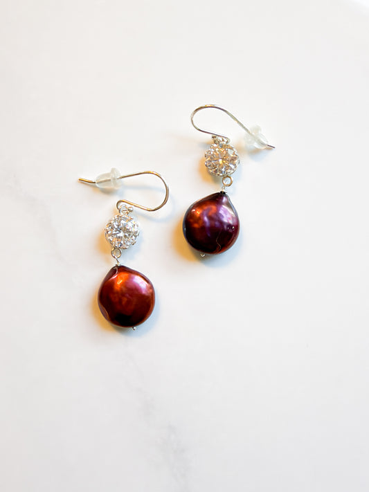 Dyed Freshwater Pearl earrings