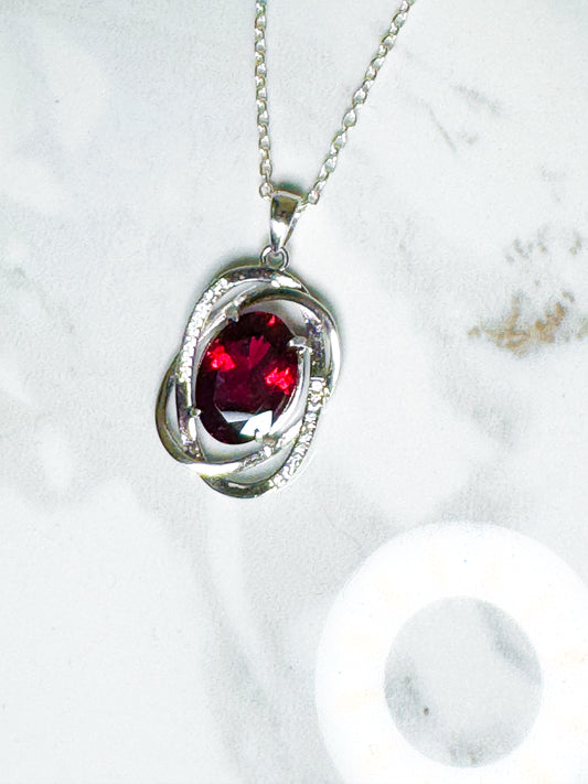 Rhodolite garnet pendant