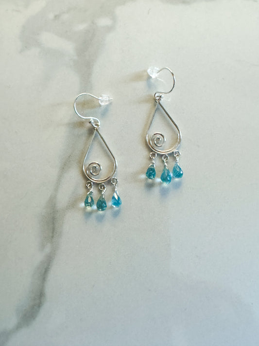 Apatite Sterling wire earrings