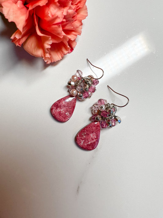 Thulite multi-stone earrings