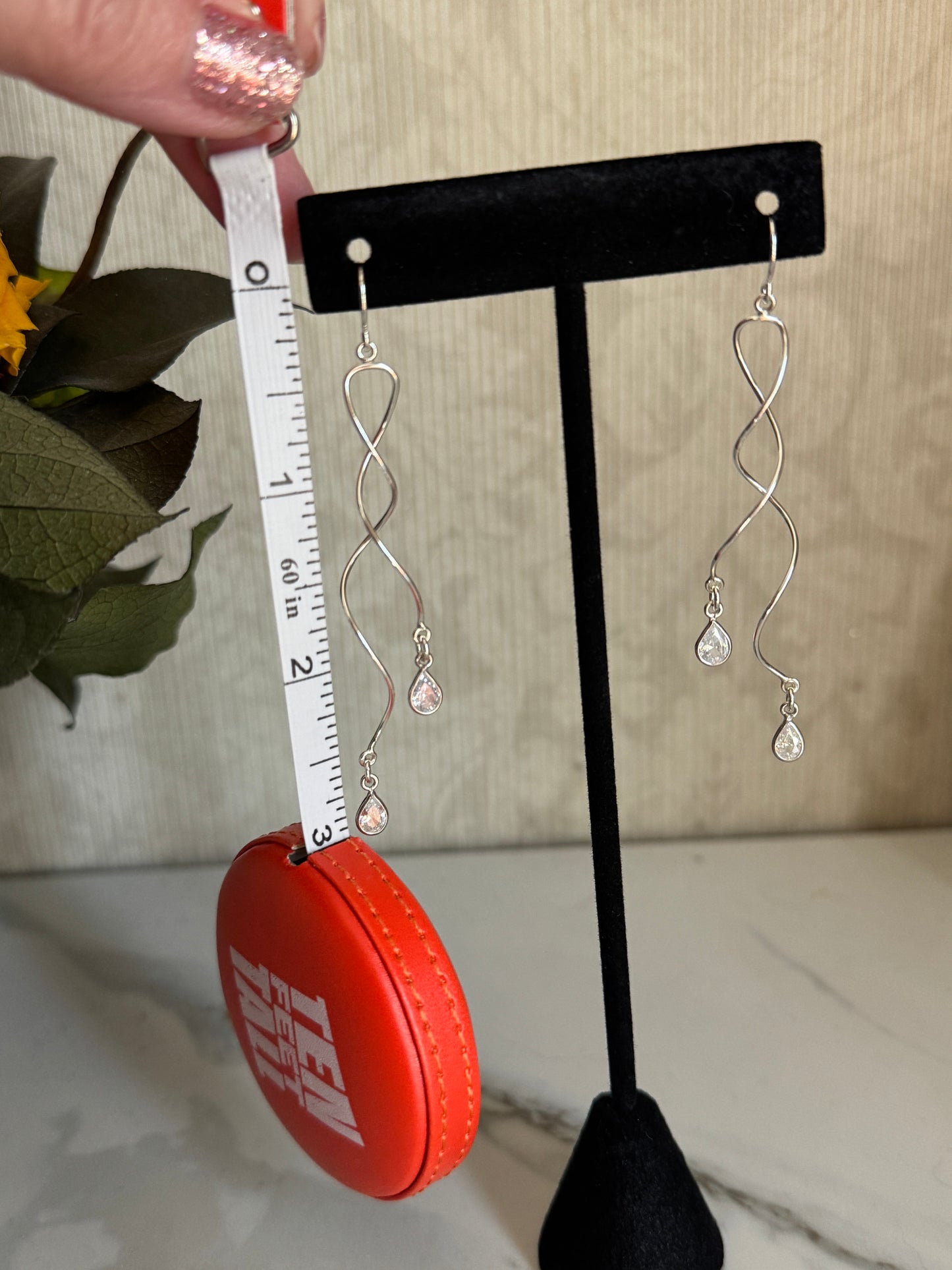 Spiral Sterling and Quartz earrings