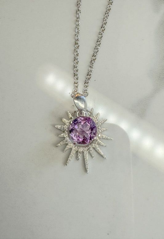 Amethyst Starburst with Moissanite