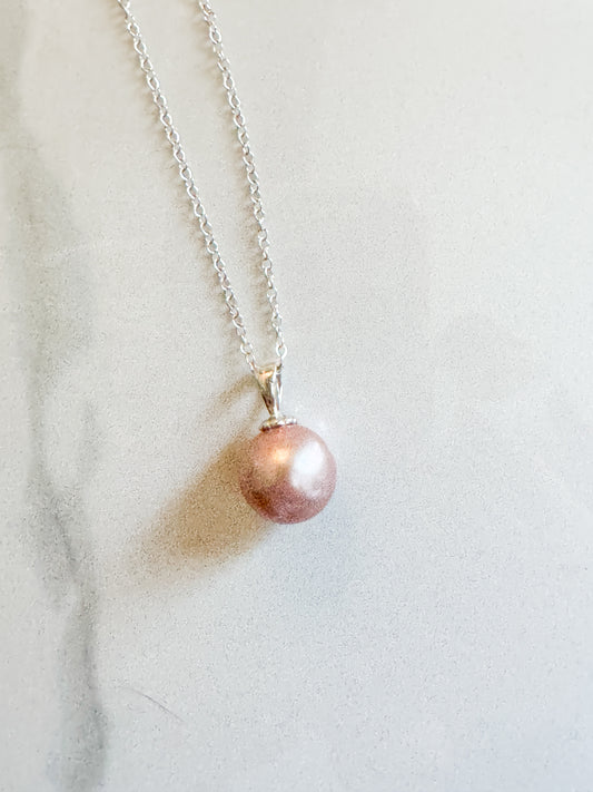 Large Pink/peach large Pearl pendant