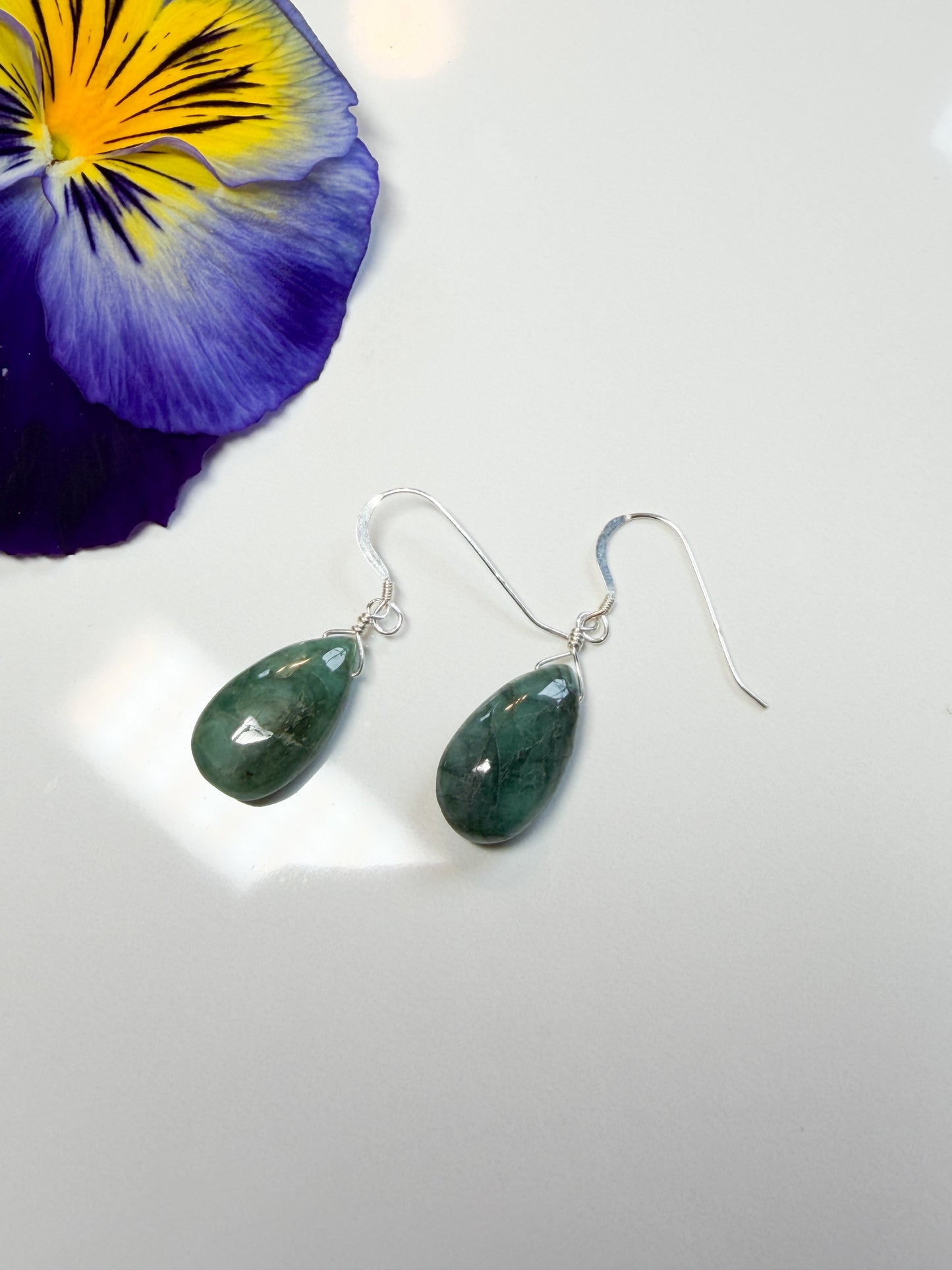 Green agate earrings