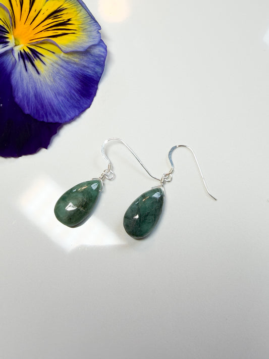 Green agate earrings