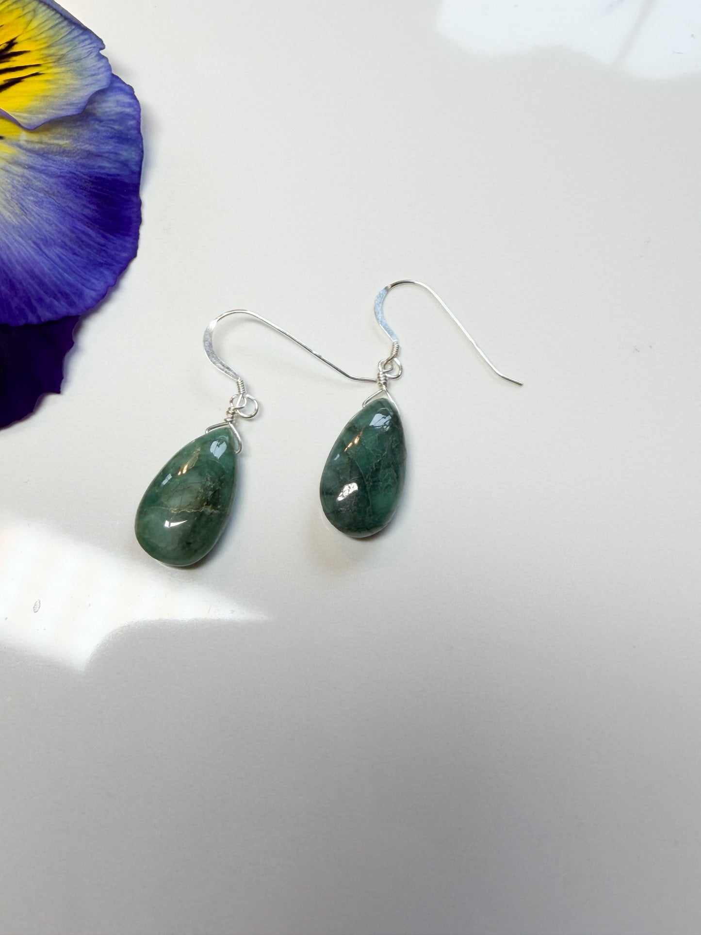 Green agate earrings