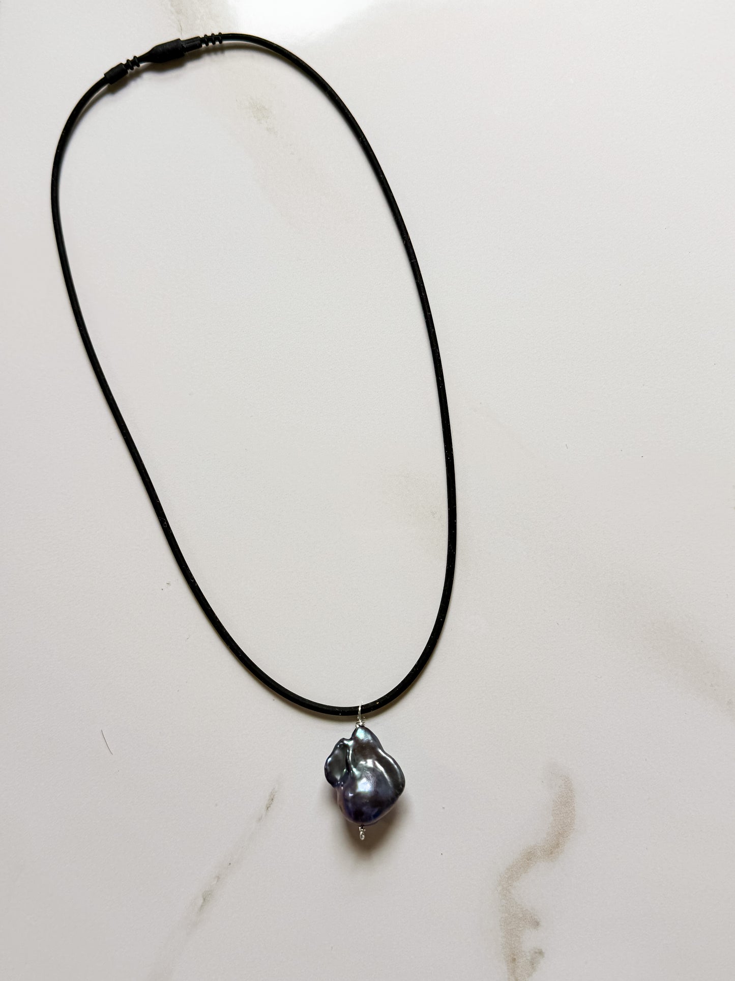 Baroque peacock pearl pendant
