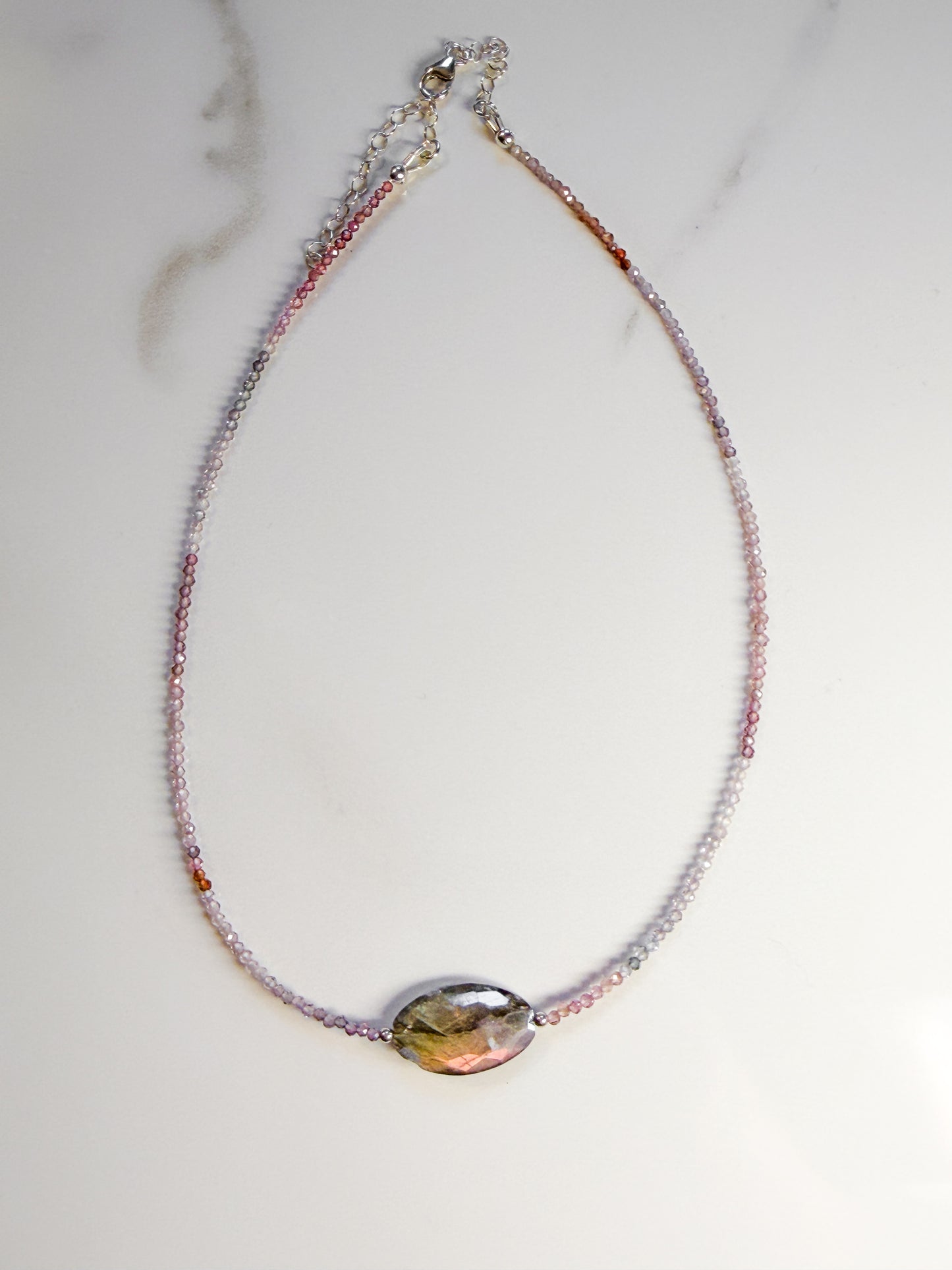 Multi-colored Spinel and Labradorite necklace