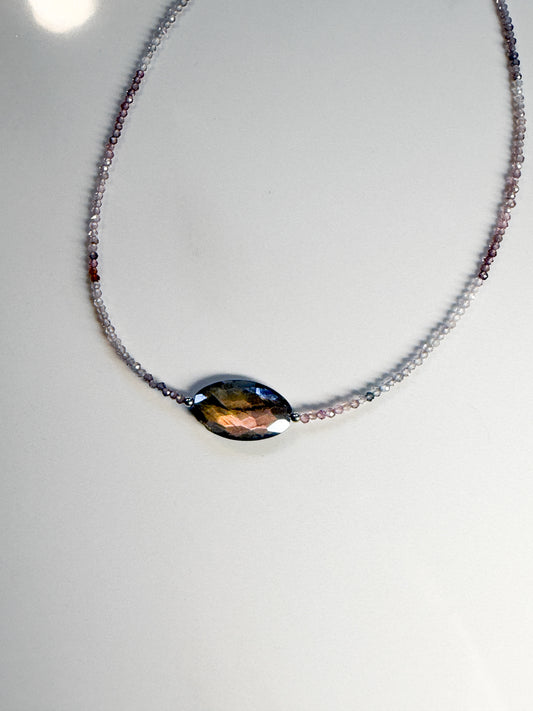 Multi-colored Spinel and Labradorite necklace