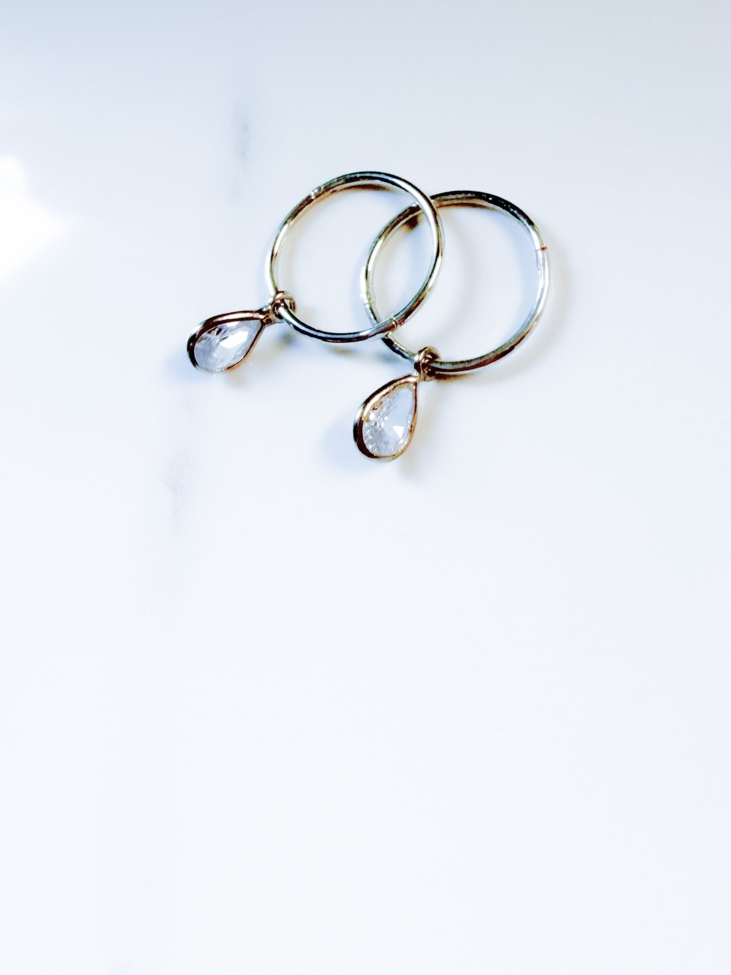Petite sterling Quartz Crystal drop earrings