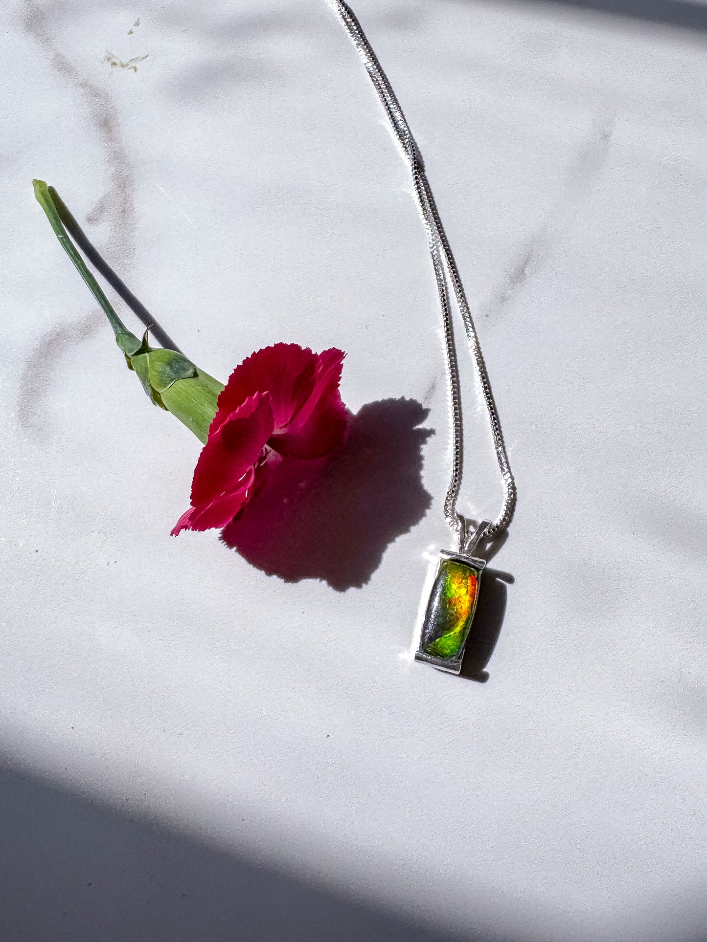 Flash Ammolite Pendant in Sterling