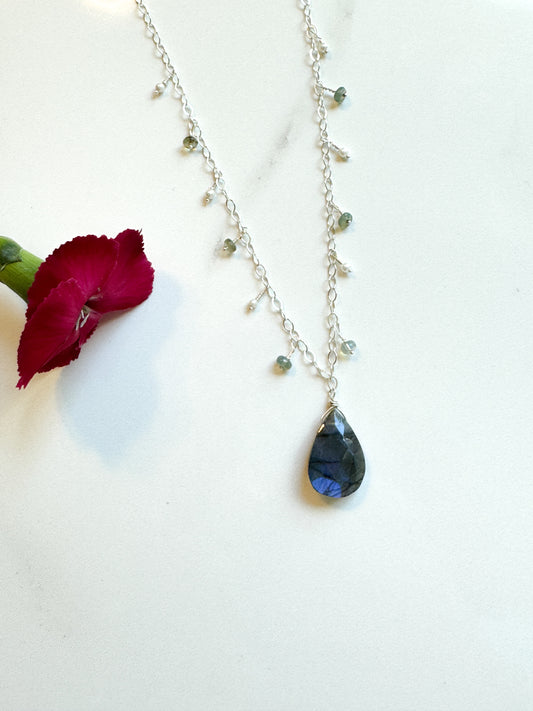 Blue Flash Labradorite with Opal