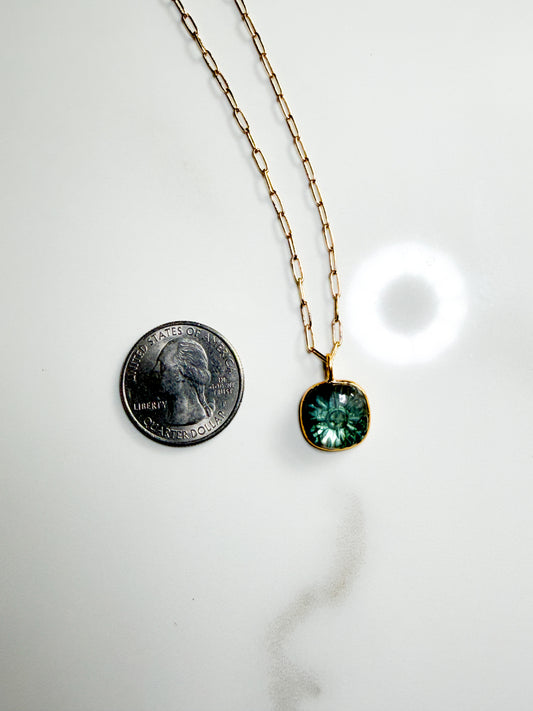 Carved labradorite in gold fill necklace