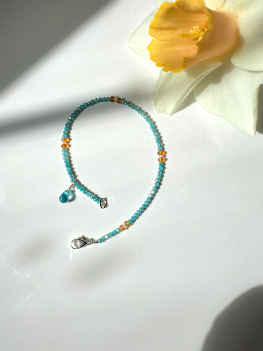 Apatite, Citrine & Pearl bracelet