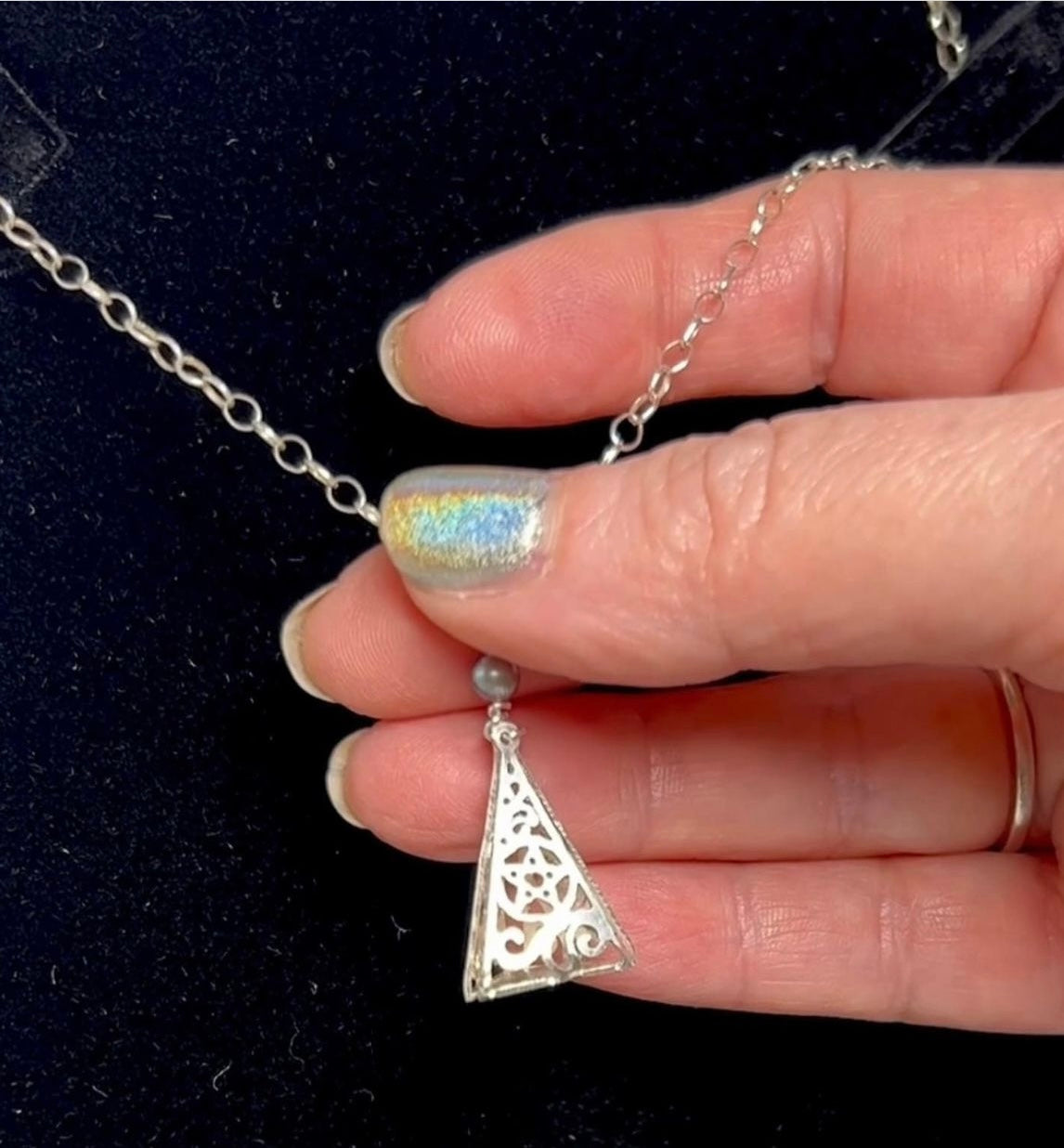 Mystic Trifold Sterling Pendant