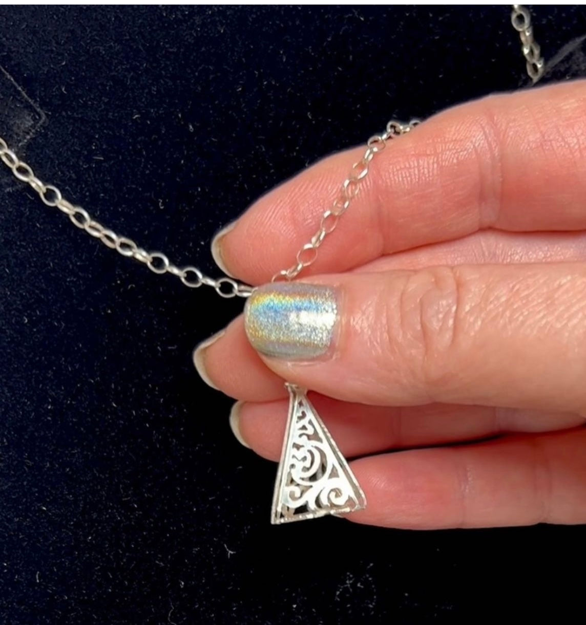 Mystic Trifold Sterling Pendant