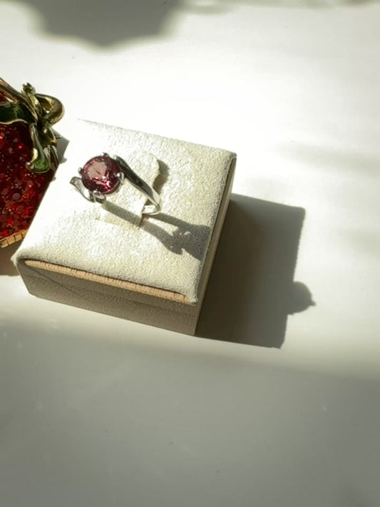 Rhodalite Garnet bypass ring
