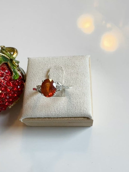 Fiery orange Zircon Sterling ring