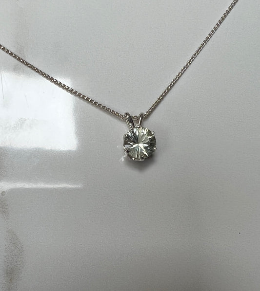 Fancy cut ice green Amethyst pendant