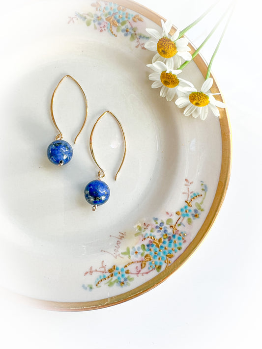 Blue Lapis rounds on Gold Filled wire