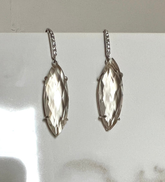 Fancy-cut Quartz Sterling statement earrings