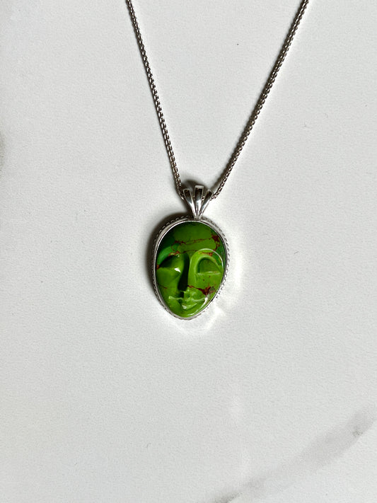 Serene Face Turquoise Conglomerate pendant