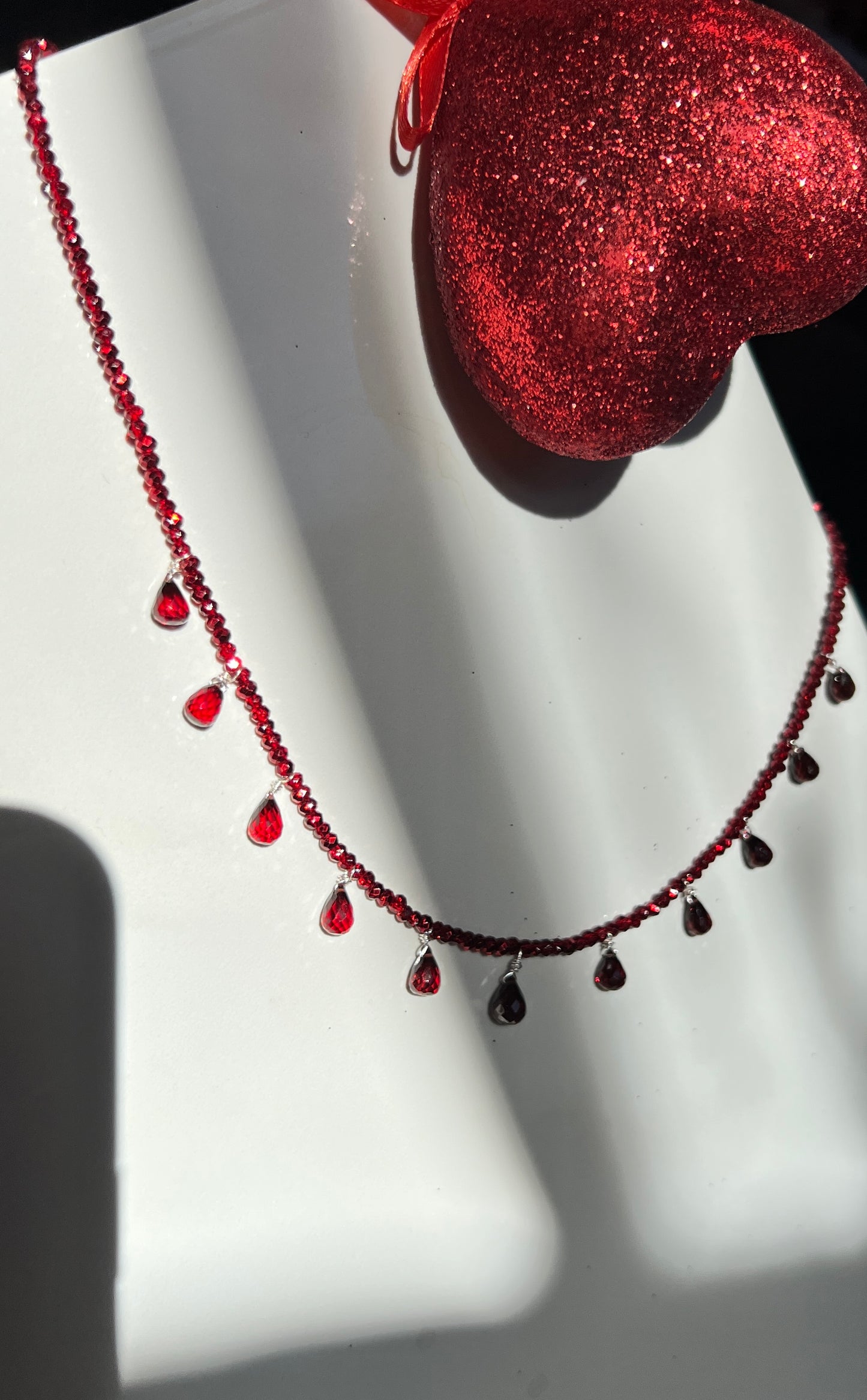 Garnet & Crystal choker