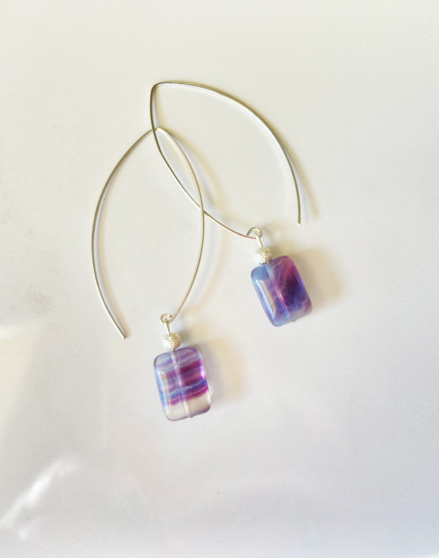 Sterling Banded Fluorite earrings