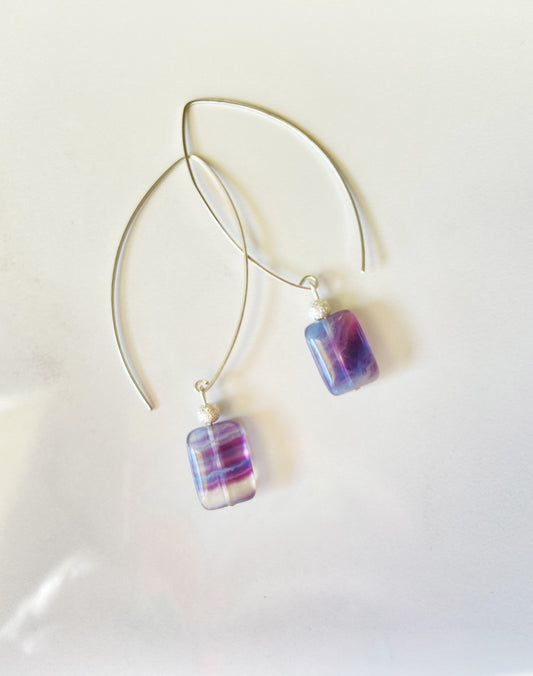 Sterling Banded Fluorite earrings